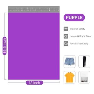30 XL Purple Poly Mailers + 33 Bonus Shipping Stickers •NWT